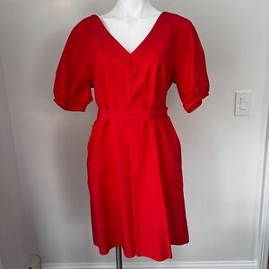 Banana Republic Red Dress with Tie Waist